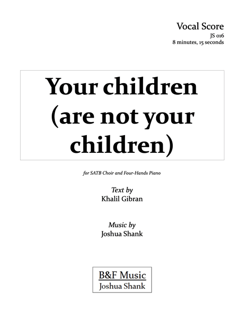 Your Children Are Not Your Children (Choral) cover
