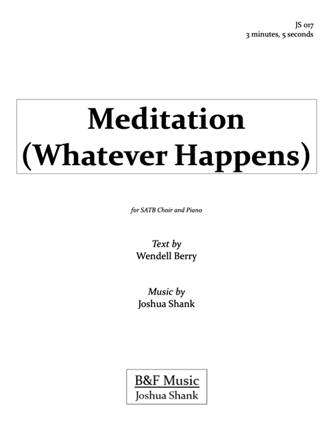 Meditation (Whatever Happens) cover