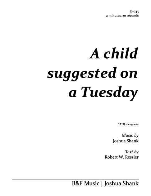 A child suggested on a Tuesday cover