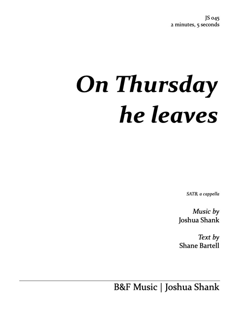 On Thursday he leaves cover