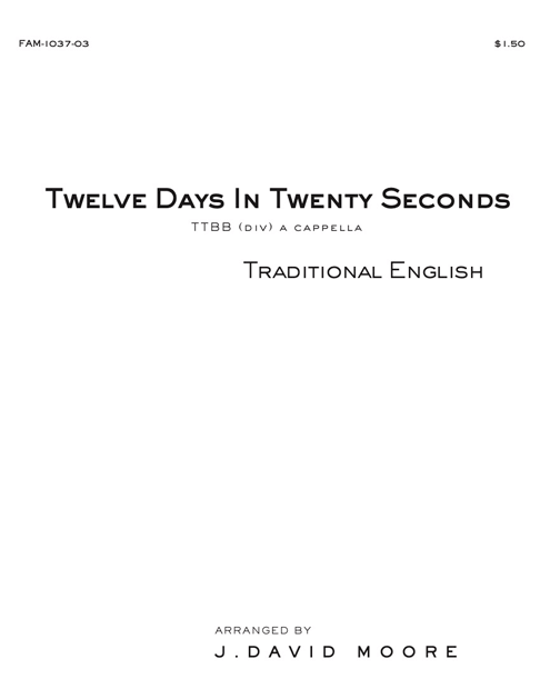 JDM-Twelve Days in Twenty Seconds (TTBB) cover