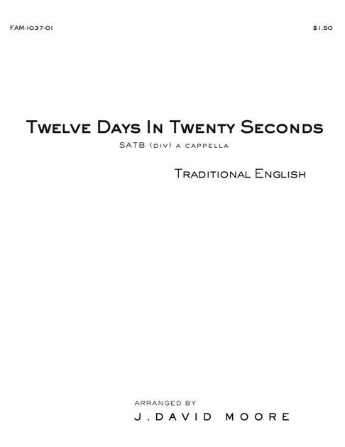 JDM-Twelve Days in Twenty Seconds (SATB) cover