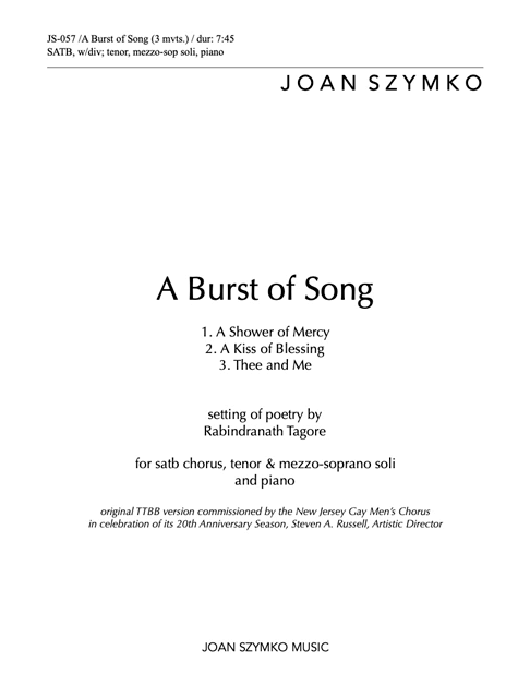 A Burst of Song (3 movements) cover