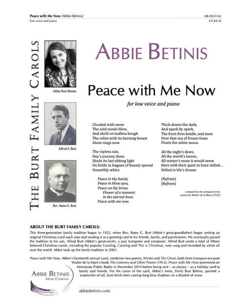 Peace with Me Now (Low Voice) cover