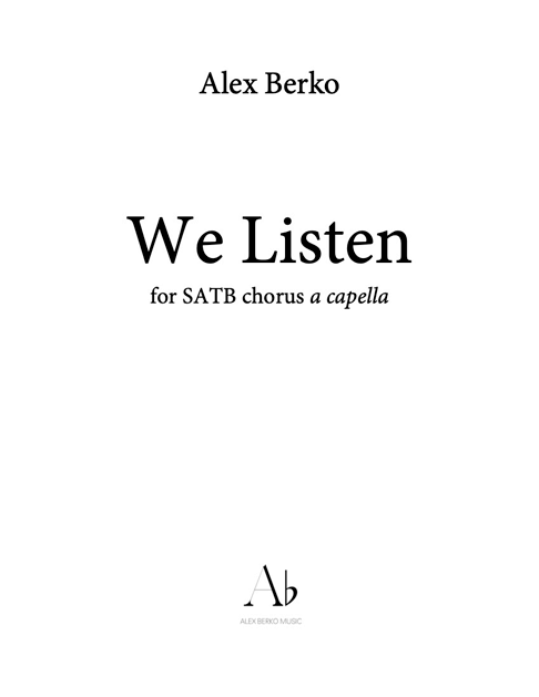 We Listen cover