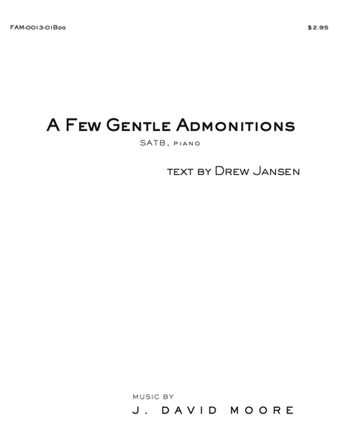 JDM-A Few Gentle Admonitions cover