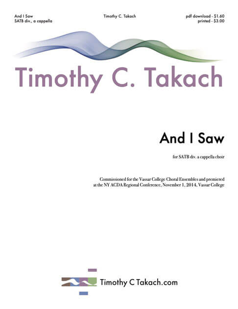 And I Saw (SATB) cover