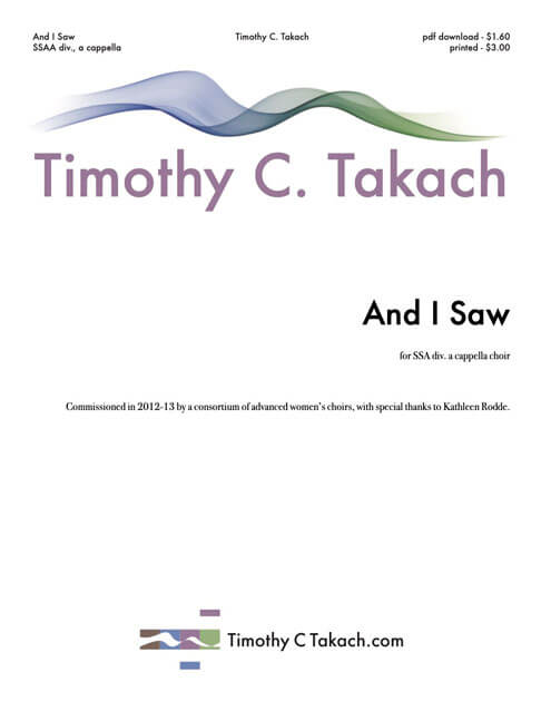 And I Saw (SSAA) cover
