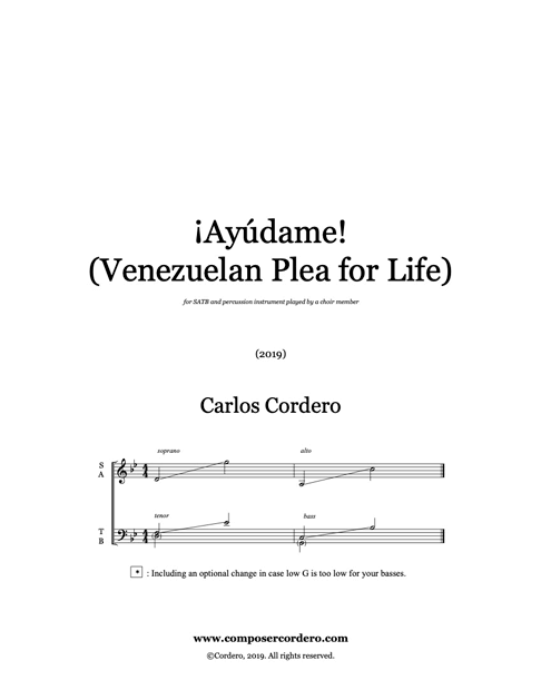 Ayudame (Venezuelan Plea for Life) cover
