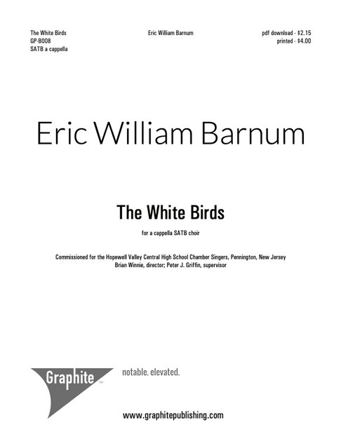 The White Birds Score Cover