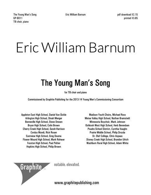 The Young Man's Song Score Cover