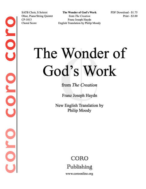 The Wonder of God’s Work (choral score) cover