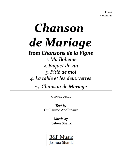 5. Chanson de Mariage cover