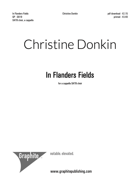 In Flanders Fields (SATB) Score Cover