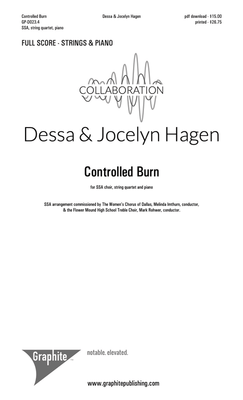Controlled Burn (SSA chamber ensemble score and parts) Score Cover