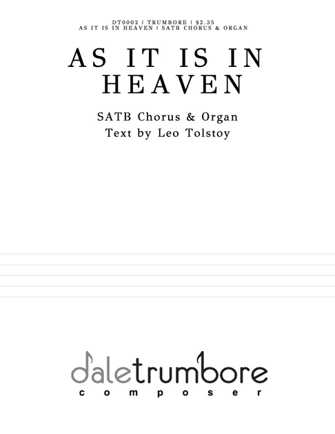 As it is in Heaven cover