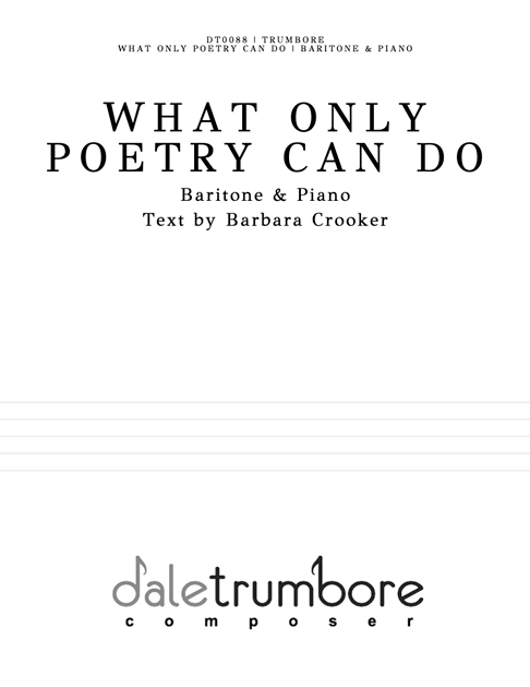 What Only Poetry Can Do Baritone cover