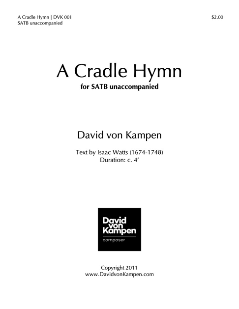 A Cradle Hymn cover