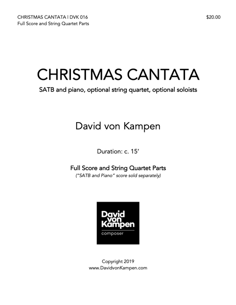 Christmas Cantata Full Score cover