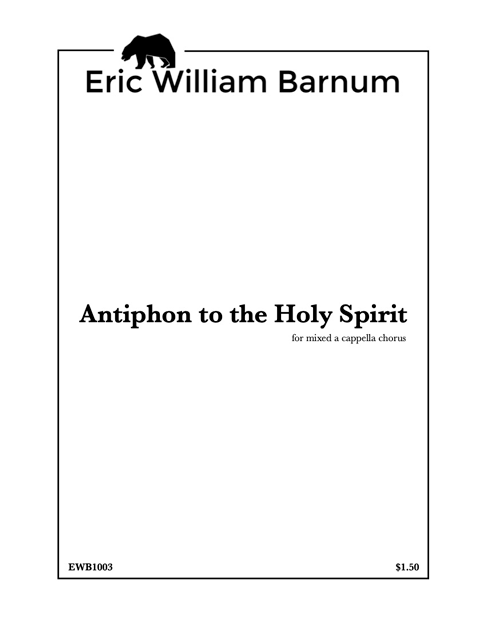 Antiphon to the Holy Spirit cover