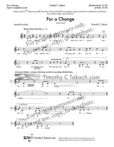 For a Change cover
