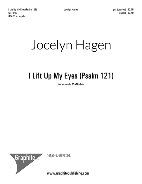 I Lift Up My Eyes (Psalm 121) Score Cover
