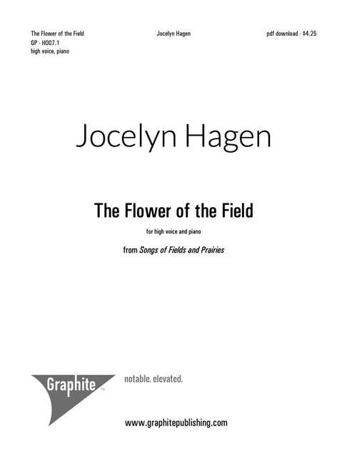 The Flower of the Field Score Cover