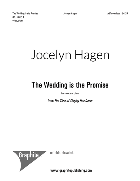 The Wedding is the Promise Score Cover