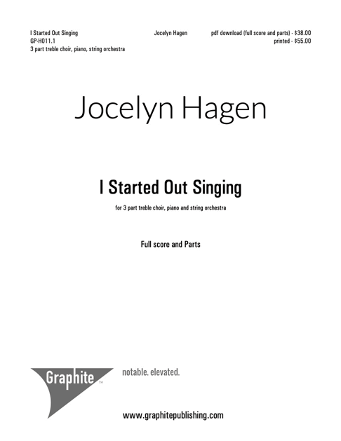 I Started Out Singing (choir and orchestra) Score Cover