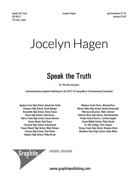 Speak the Truth Score Cover