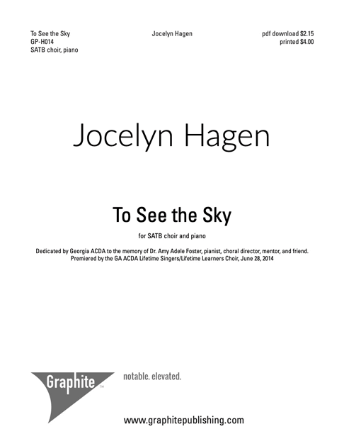 To See the Sky Score Cover