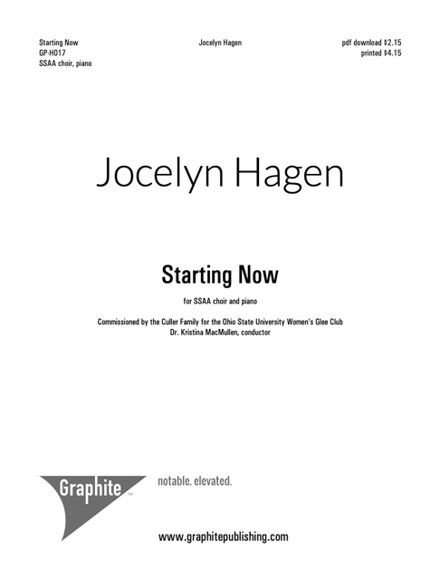 Starting Now Score Cover