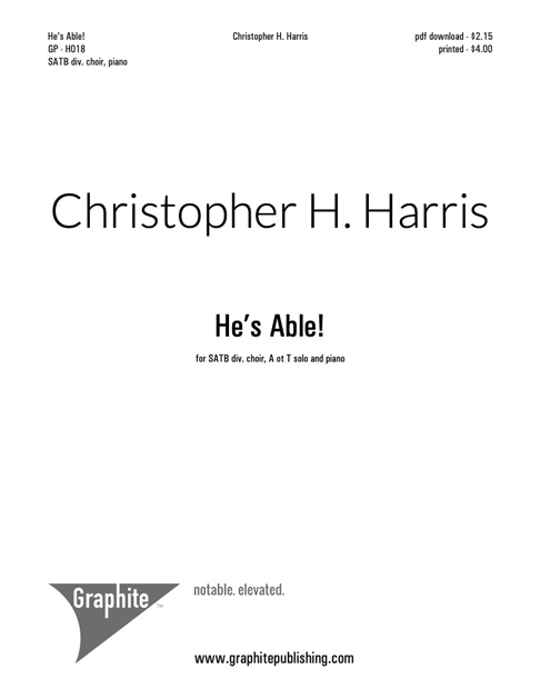 He's Able! Score Cover