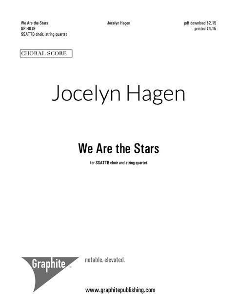 We Are the Stars (Choral Score) Score Cover