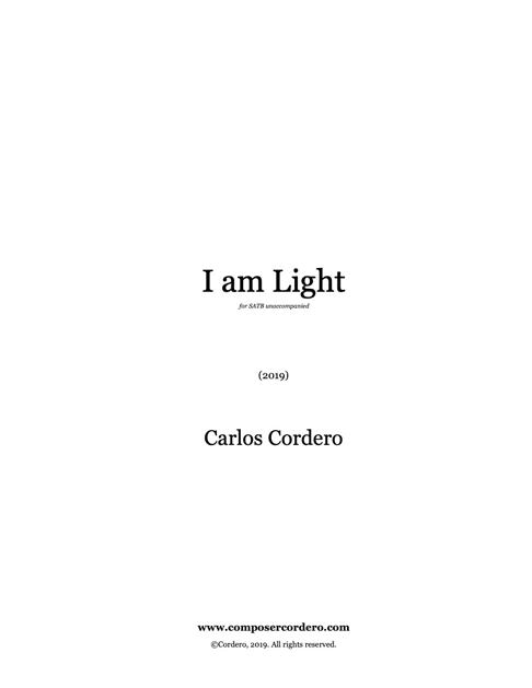 I am Light (SATB) cover