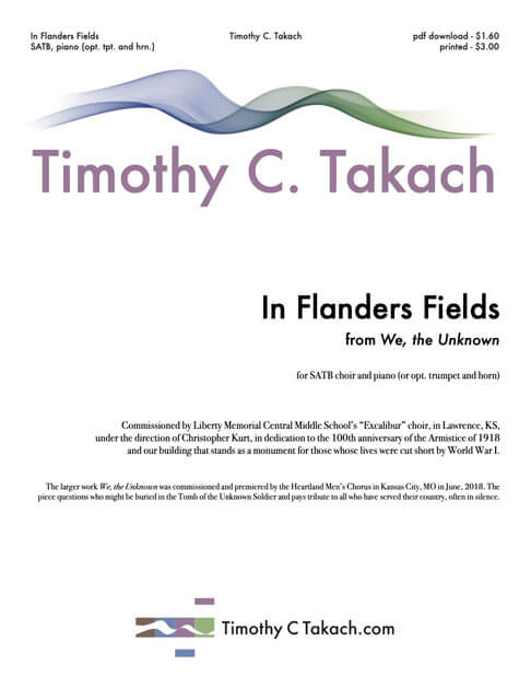 In Flanders Fields (SATB) cover