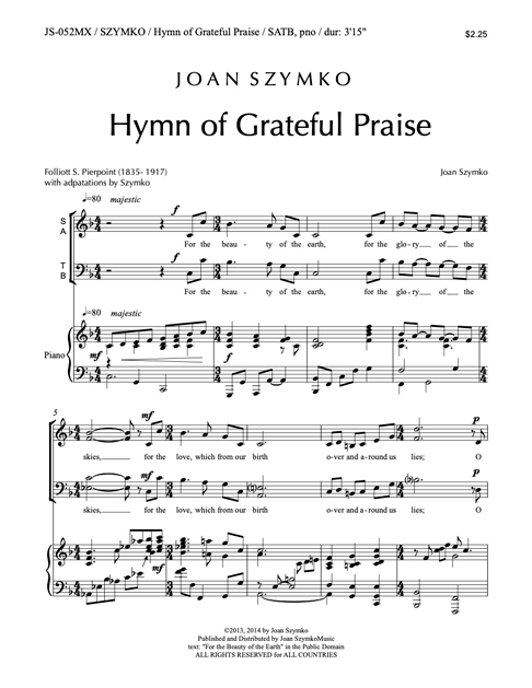 Hymn of Grateful Praise (SATB) cover