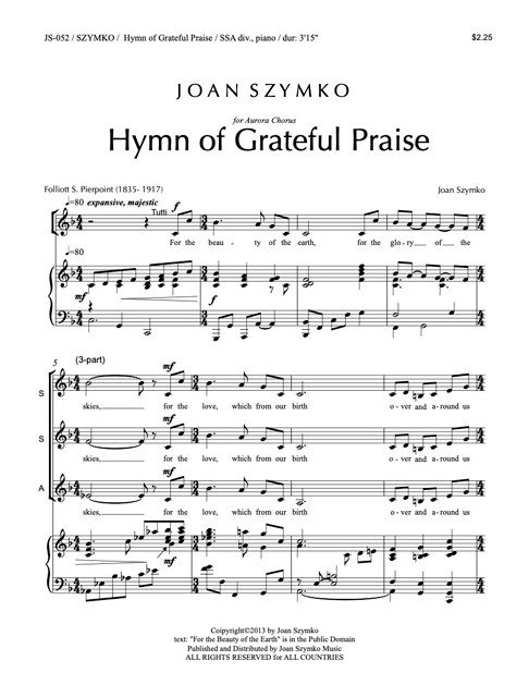 Hymn of Grateful Praise (SSA) cover
