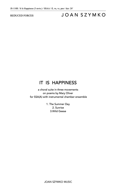 It Is Happiness (Full Score) cover
