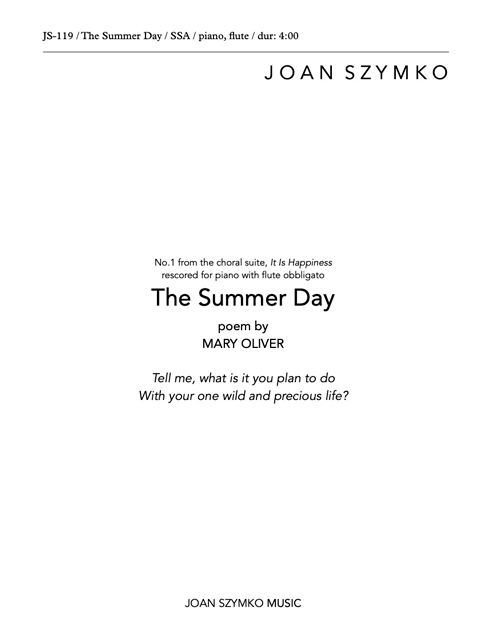 The Summer Day (SSA) cover