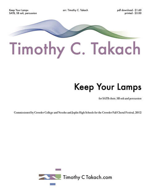 Keep Your Lamps (SATB) cover