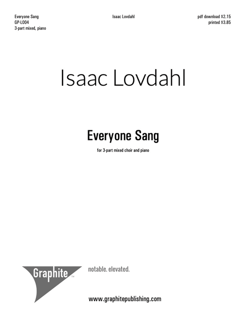 Everyone Sang (Lovdahl) Score Cover