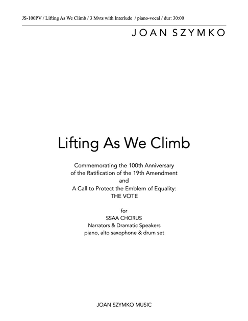 Lifting As We Climb (Choral Score) cover
