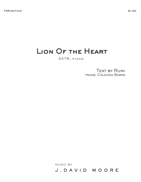 JDM-Lion of the Heart (SATB) cover