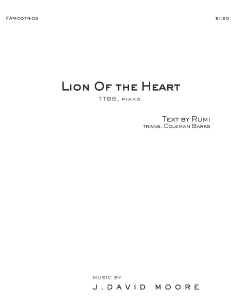 JDM-Lion of the Heart (TTBB) cover
