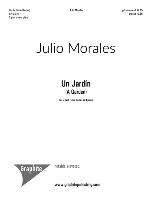 Un Jardin Score Cover