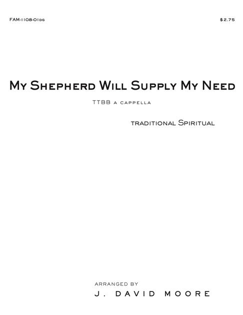 My Shepherd Will Supply My Need cover