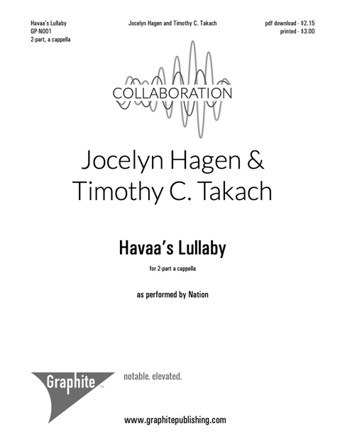 Havaa's Lullaby (2-Part) Score Cover