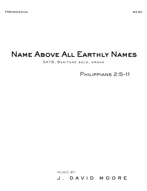 JDM-Name Above All Earthly Names cover