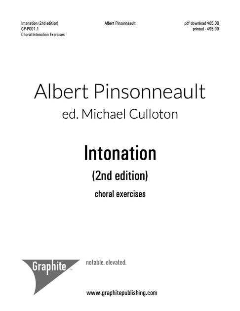 Intonation (2nd edition) Score Cover